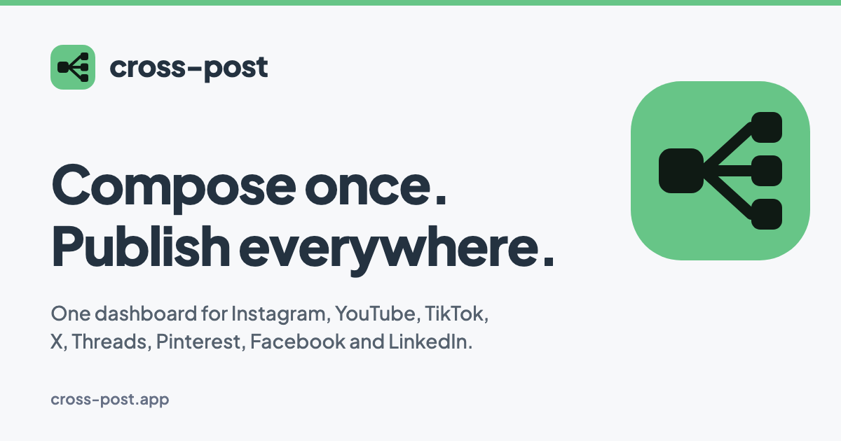Crosspost: Post to All Social Media at Once | Free Scheduler